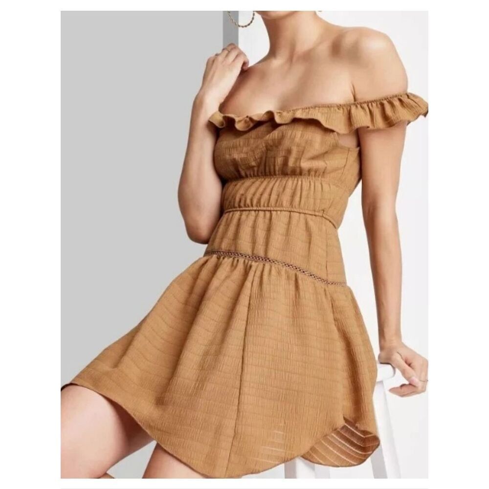Wild Fable Tan Mini Casual Dress Size S